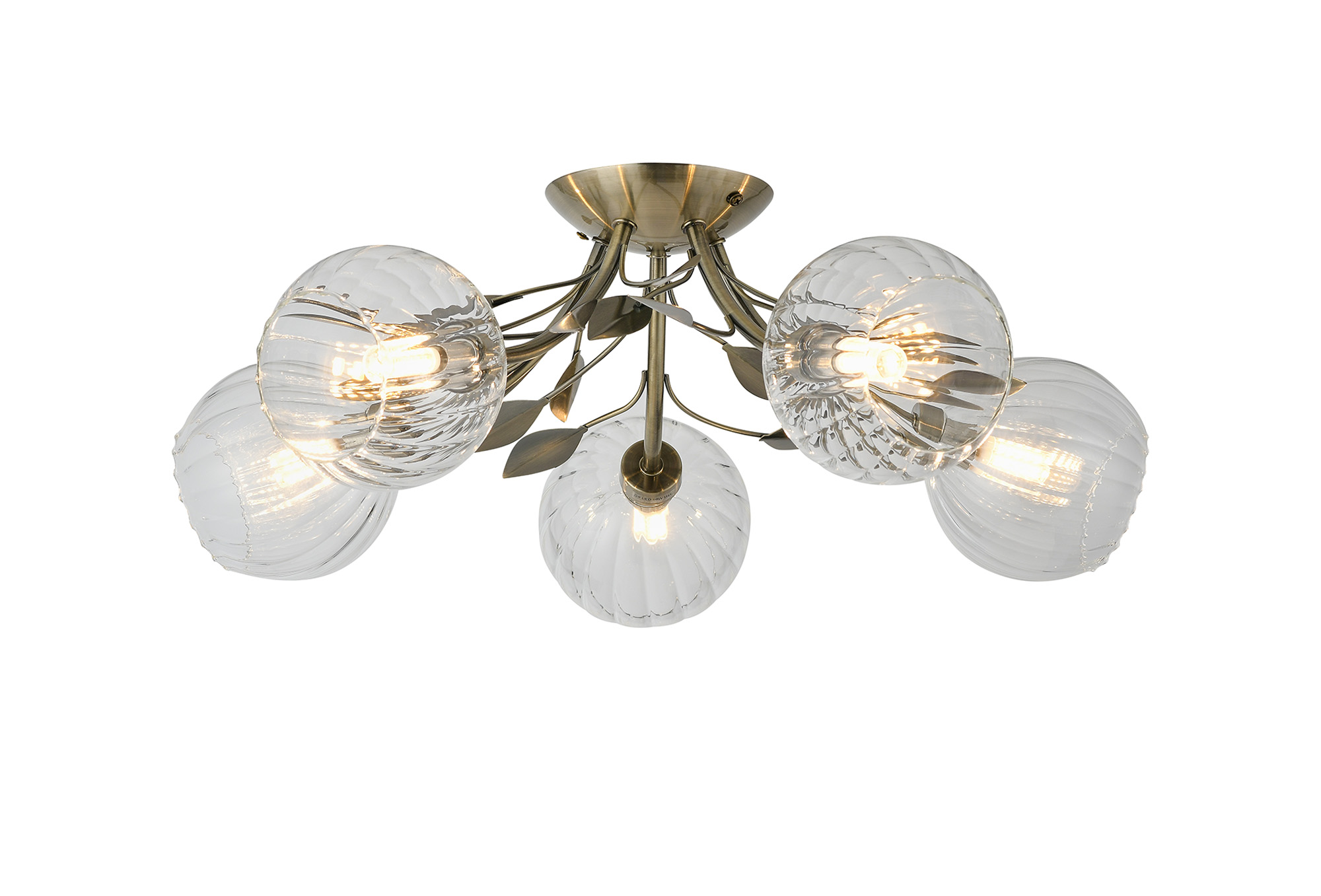 D0842AB  Elm Semi Ceiling 5 Light Antique Brass